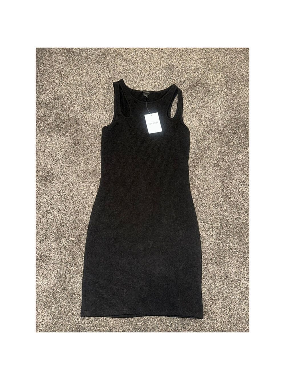 Forever 21 Black Ribbed Bodycon Mini Dress Small